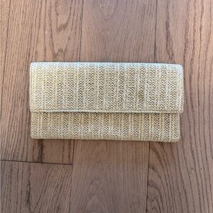 Rattan straw clutch